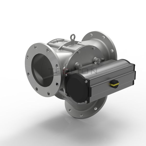 DN65-DN400 Three Way Flap Pneumatic Diverter Valve For Gravity Unloading