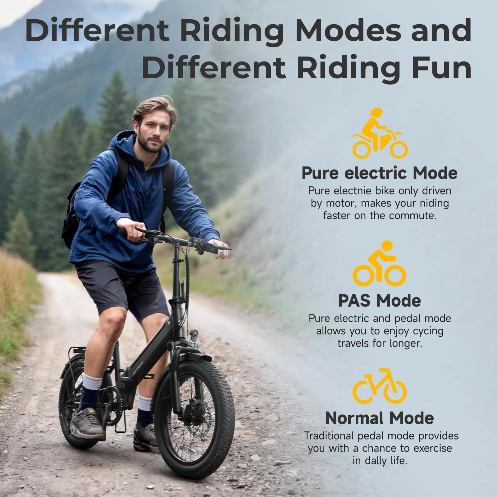 EU UK Stock Folding Electric Bike with Suspension Hydraulic Disc Brakes Range Legal Compliance E-bike Foldable Bike