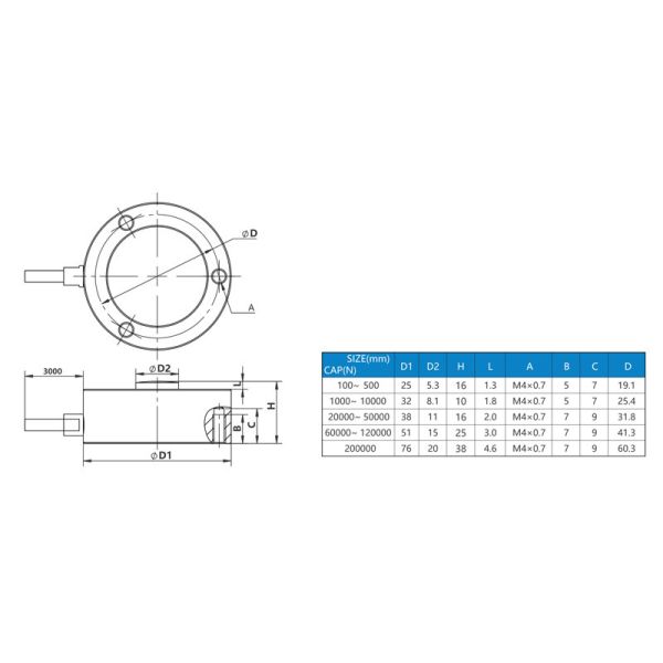 NS-TH18 Series Load Cell Transducer Automotive Load Cell Weight Sensor
