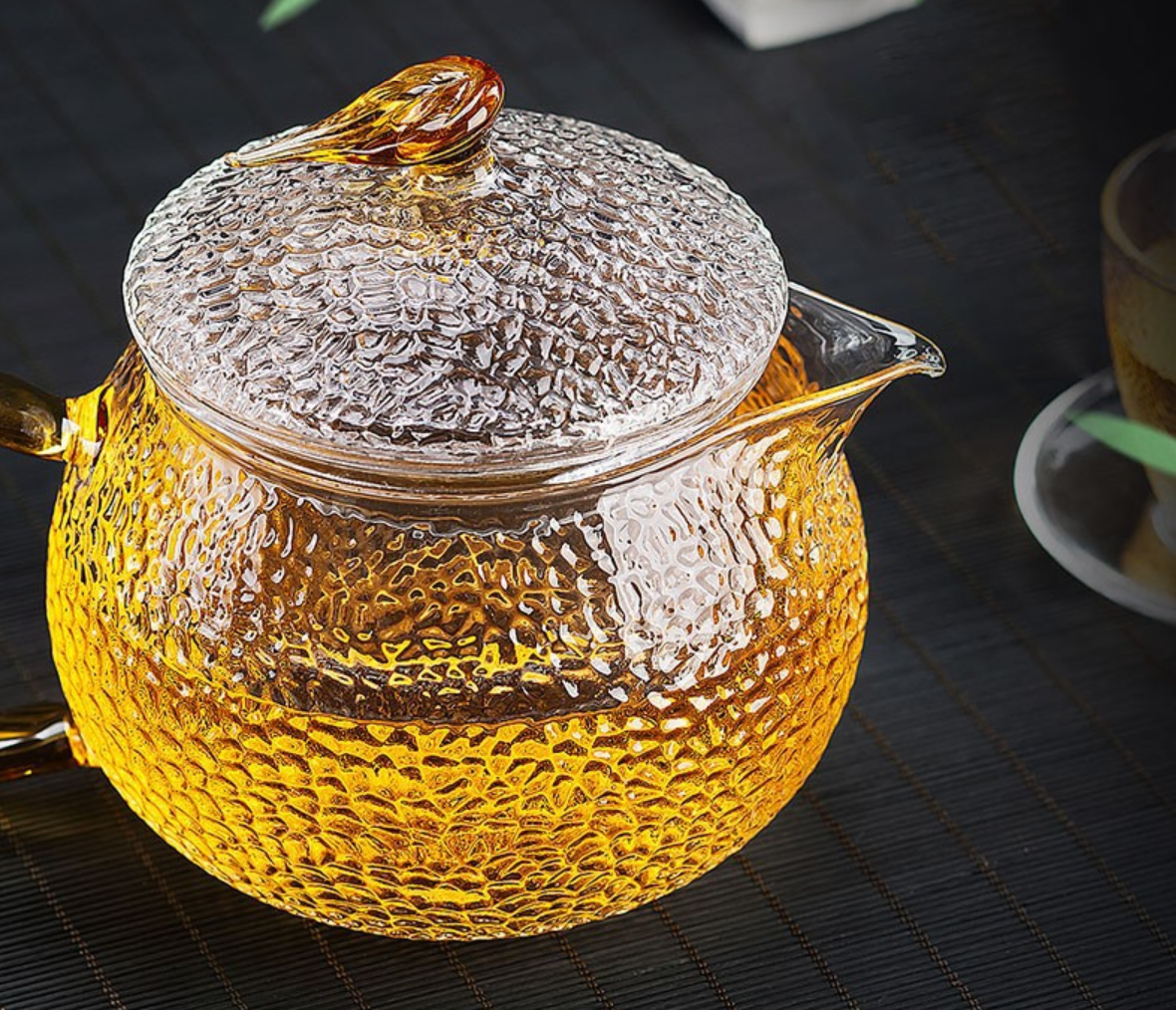 High Temperature Resistant Borosilicate Glass Teapot , Glass Filter Flower Teapot Set