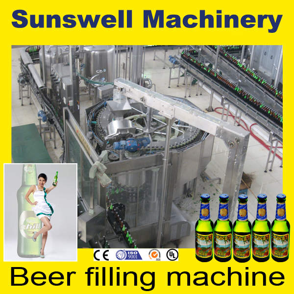 Máquina de rellenar de la cerveza automática llena con la estructura rotatoria/linear para la botella de cristal