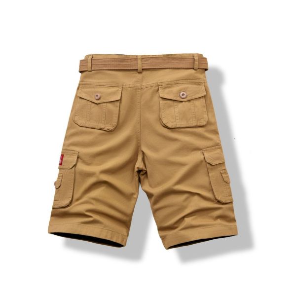 Men's Cargo Shorts Thick Cotton Material in Loose Fit with Multi-Pocket Convenience