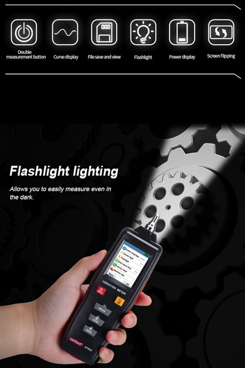 WT63B Color Screen LCD Digital Vibration Analysis Meter  for Acceleration Measurement