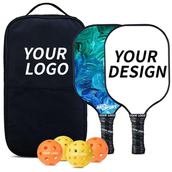 ODM Carbon Fiber Surface Pickleball Paddle Custom Logo Pickleball Racquet Set