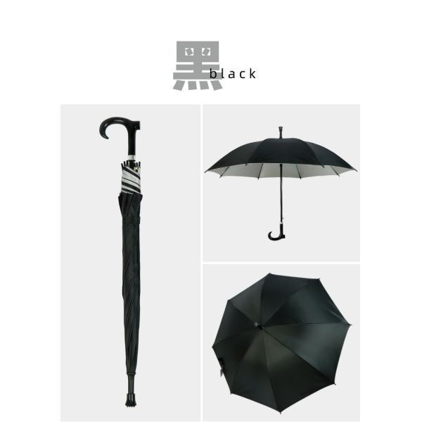 Elderly Self Protection Walking Stick Umbrella with Customized Designs Logo Printing