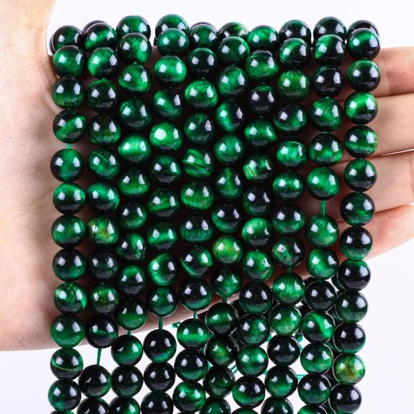 8mm Olho de Tigre Verde Pedra de Pedra de Cristal Para a Fabricação de jóias