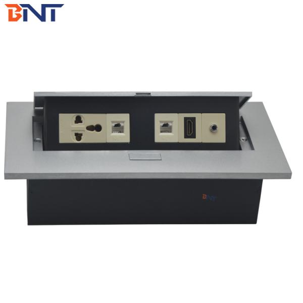 Hidden 3.5 Audio Desk Pop Up Sockets Black Matte ,  Power Supply Plug For Tabletop