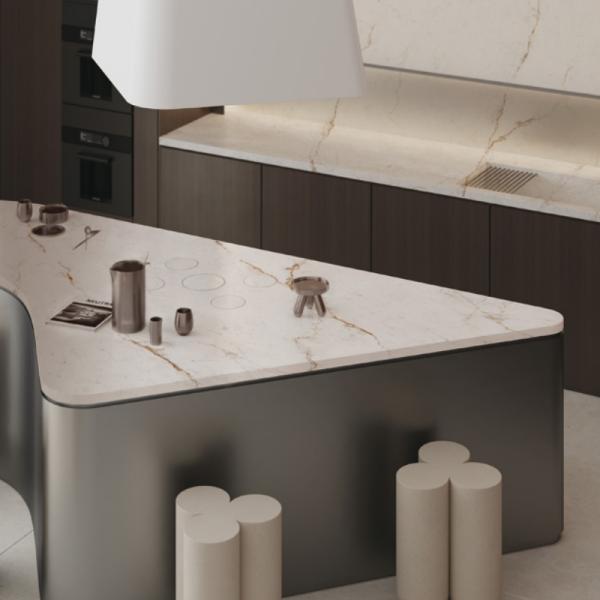 Type d'installation sol/mur : carrelage aspect ciment porcelaine avec aspect marbre