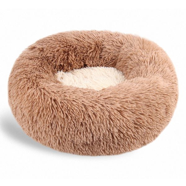 Donut Anti Anxiety Round Fluffy Dog Bed With Anti Slip Waterproof Bottom