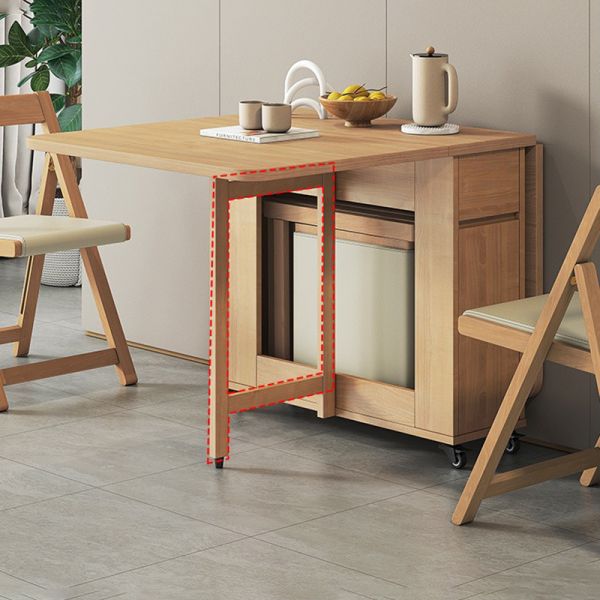 Folding Kitchen Dining Table, Wooden with Storage Extension Chairs, Eating, Study Working Platform Drawer