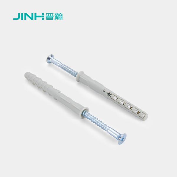 JH-12015 8x60mm Anchor de expansão de plástico parafuso com parafuso cinza Ancoras de parafuso de expansão de plástico