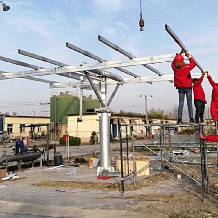 Two Axis GPS Solar Tracking System 2Kw Slewing Drive Linear Actuator