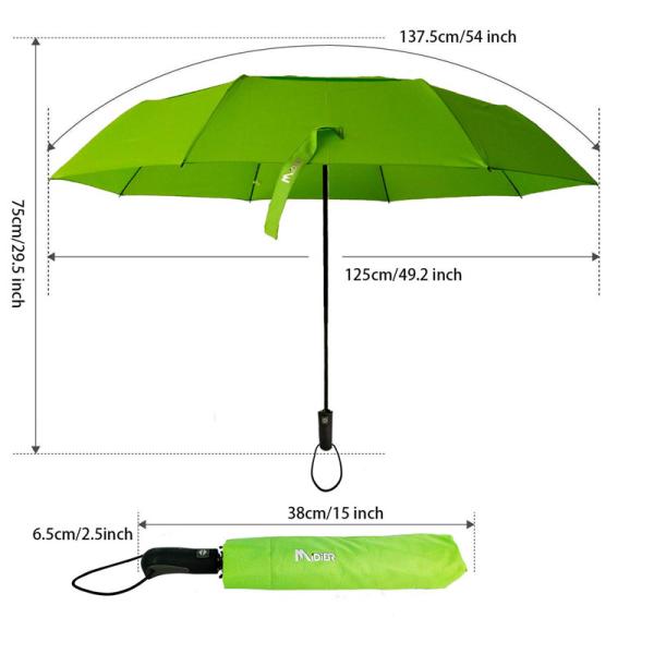 54 Inch Semi-automatic Double Wind Vented Canopy Umbrella Portable Semi Automatic Control for men women