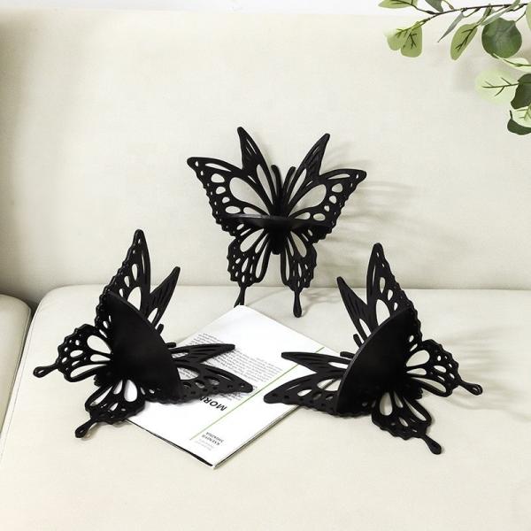 Custom House Decoration Wall Hanging Jewelry Holder Storage Organizer Wooden Butterfly Display Shelf
