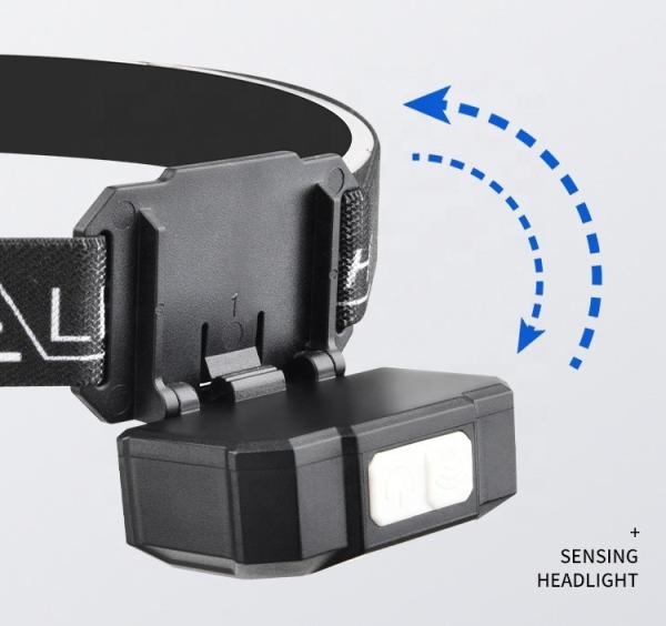 Dual Light Source LED Headlamp with Yellow & White Light Built-in USB Charging Lithium Battery Wave Induction Night Fishing Tool