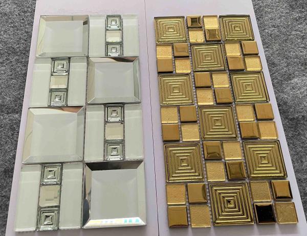 300x300mm Glass Mosaic Tile for Swimming Pools Iridescent Surface