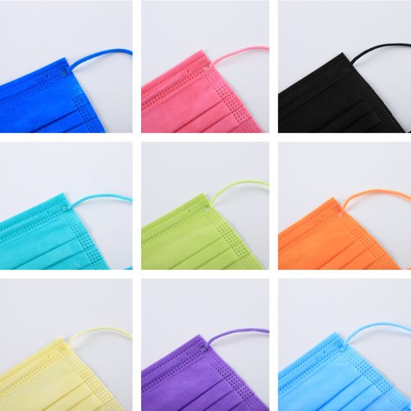 White list S&J Factory CE approved China medical mask supplier Type IIR 3ply 4ply disposable purple face mask medical earloop