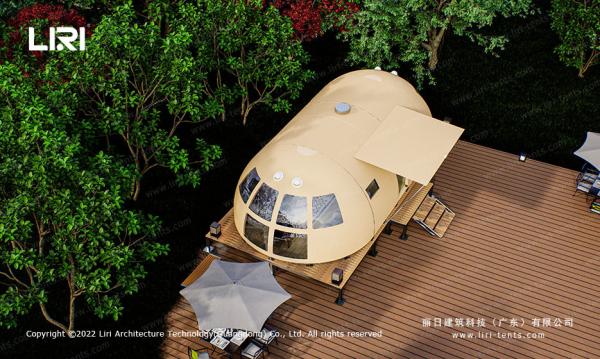 6 Person Panoramic Ellipse Campsite Glamping Hotel Tent All Timber Frame