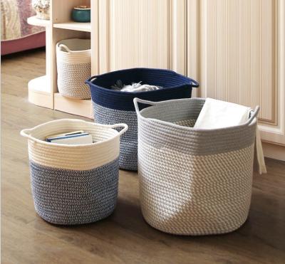 Decorative Custom Woven Cotton Rope Laundry Toys Candy Storage Fabric Container Wholesale Spa Gift Baskets Organizer