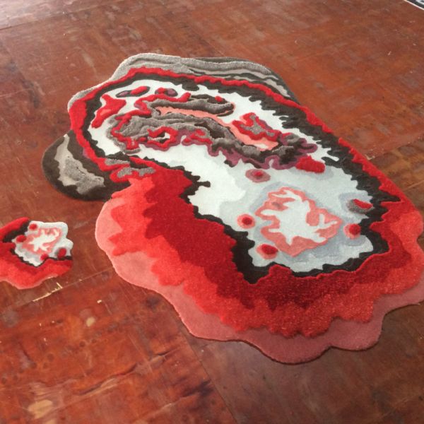 Handmade Cut Pile Acrylic Wool Silk Viscose Round Bedroom Carpet for Christmas Decor