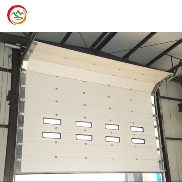 Customizable Automatic Factory Overhead Sectional Industrial Door With Pedestrian Gate and Window