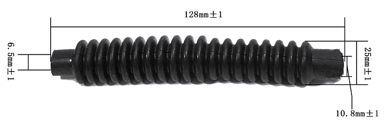Конец кабеля с черной пропиткой IATF16949 L мембрана 128MM OD 25MM EPDM