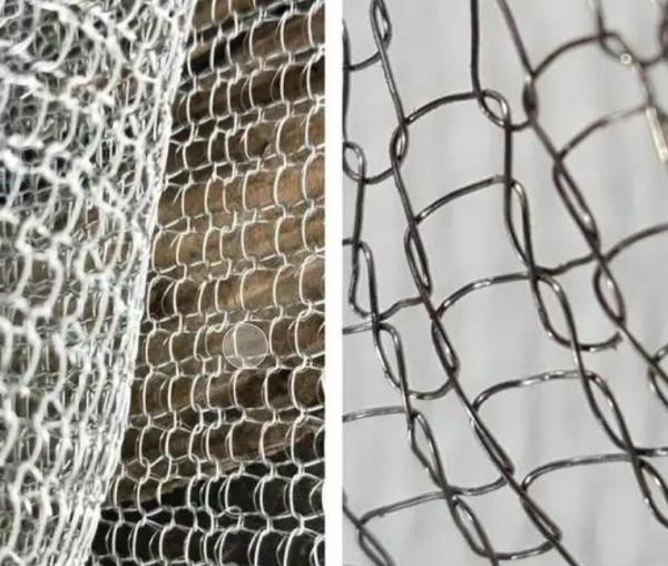 Malla de alambre tejida comprimida de acero inoxidable, forma irregular de esperanza, tejido de ganchillo