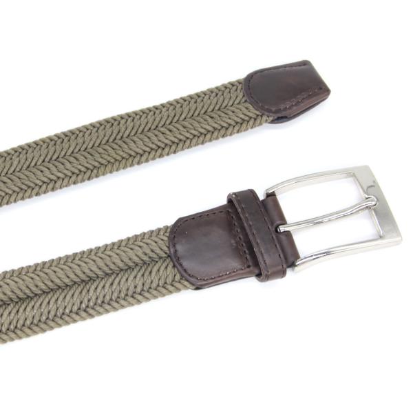 Braided Polyester Cotton Mens Elastic Stretch Belts 3.5cm Width