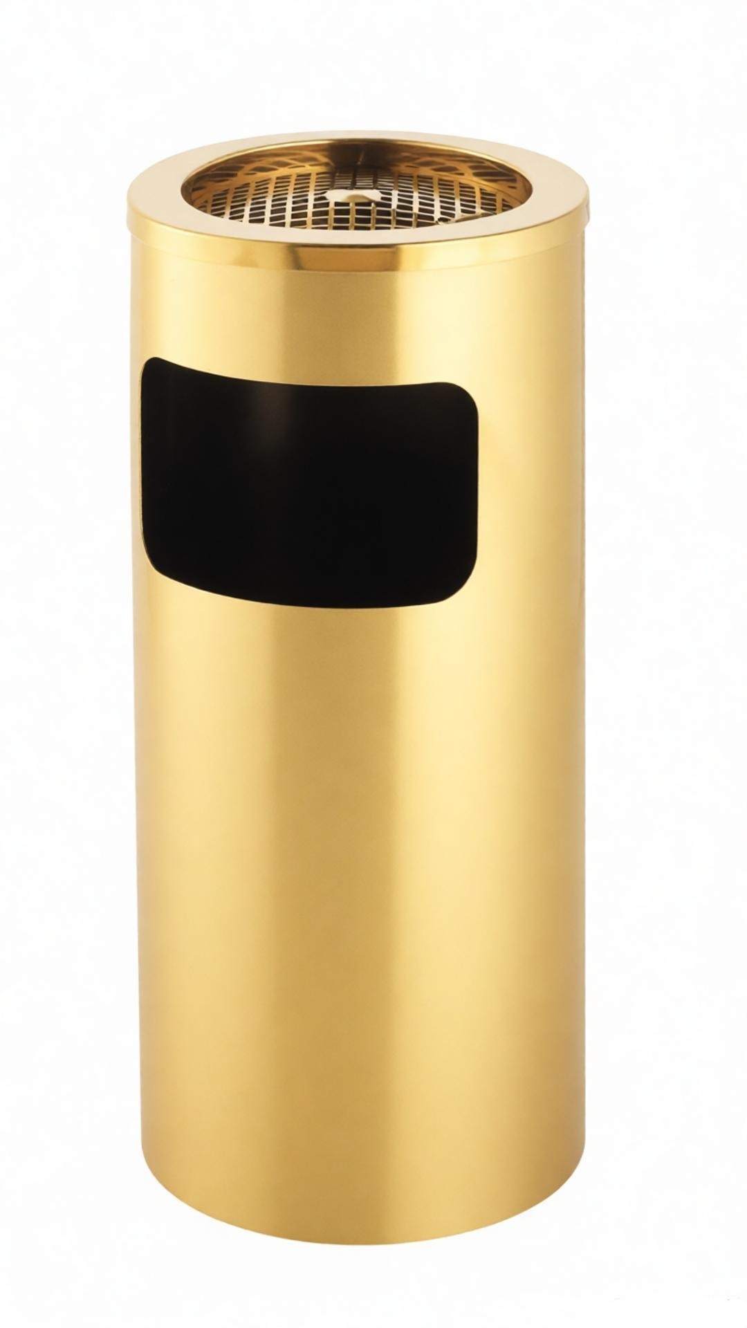 Dia305*H670mm Floor Standing Ashtrays With Champagne Gold Coating