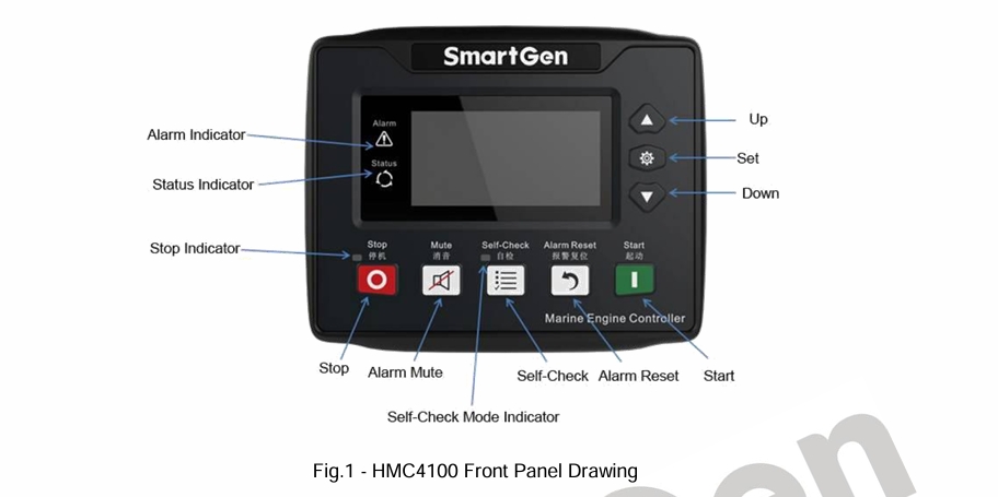 SmartGen HMC4100 Marine Diesel Engine Controller with Copper Alloy & Flame Retardant ABS Plastic for Main Propulsion & Generator
