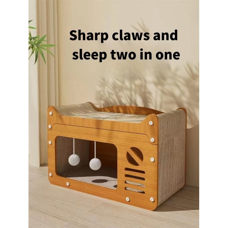 Wholesale Classic Modern Cat Interactive Scratcher Nest Playful Corrugated Paper Carton Packaged Cat Scratch Board Cat Toy