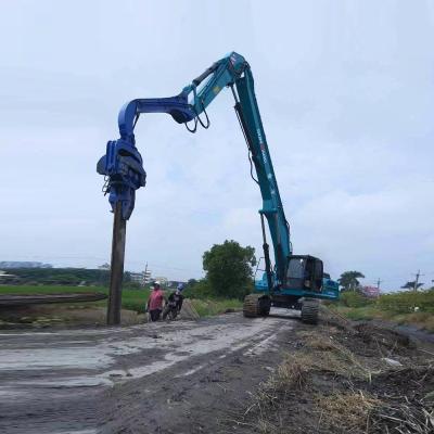 Q355B Material Excavator Vibro Hammer For Pile Driving CE Approval Pile driving long boom arm with vibro