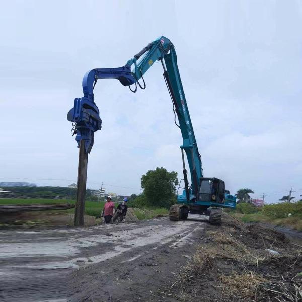 Hydraulic Excavator Vibro Hammer For Steel Sheet Piles Cement Piles Excavator long boom