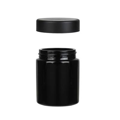 Round Children Proof Black Jars 2 Oz Jars With Lids Child Resistant Opaque Black Glass