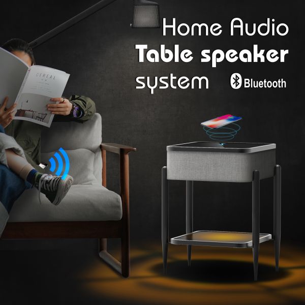 High speed Bluetooth Wireless Charging Smart Furniture design Speakers Full Range audio Coffee Table For bedroom hotel office