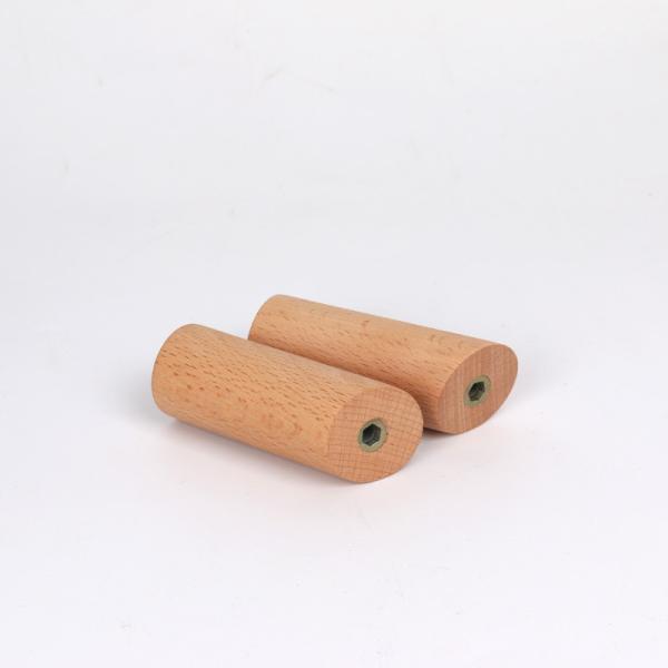 Natural Wood Wall Mounted Coat Hooks Set of 4