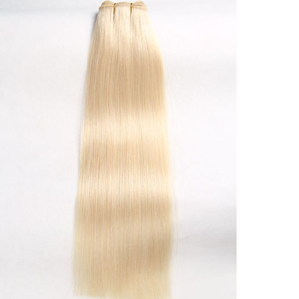 Doulde Drawn Blonde Hair Color Silky Straight Brazilian Hair Extension