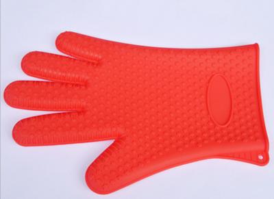 Red Silicone Kitchen Glove Non - Slip Adiabatic For Grill , Protect Hand