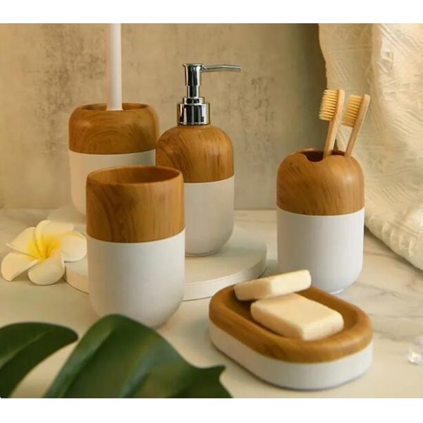 Artículos de baño de decoración moderna de la casa Accesorios de baño de madera