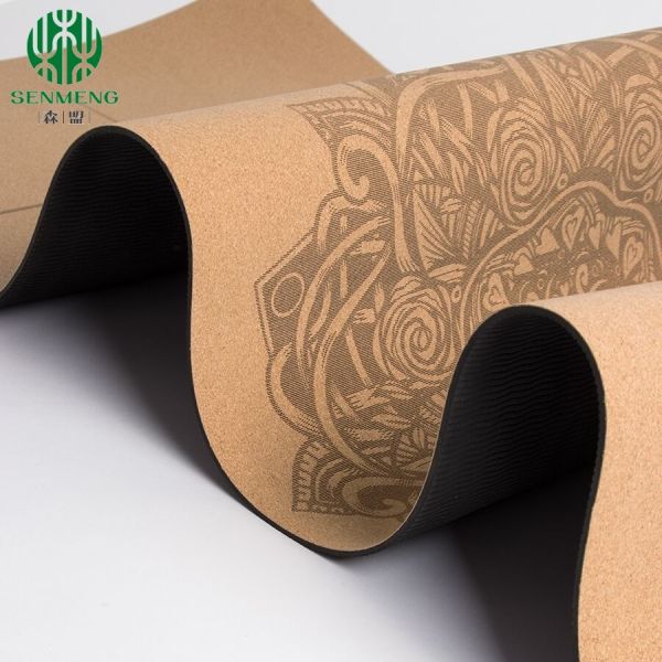 Natural Private Eco Friendly Custom Anti Slip Cork Yoga Mats with Dynamic Rebound