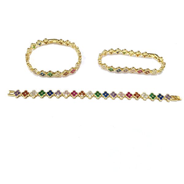 Rainbow Brass Золотой теннисный браслет OEM ODM Кубический цирконий теннисный браслет