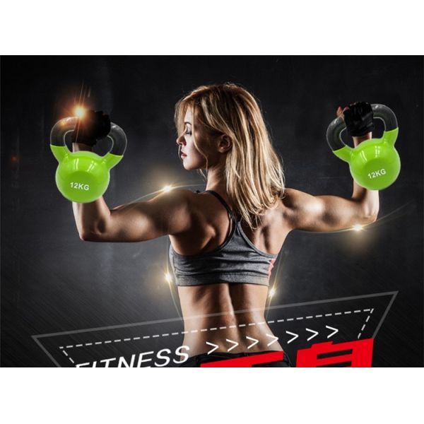 Competition Vinyl Painted Cast Iron Kettlebell Lifting Weights Fitness Equipment