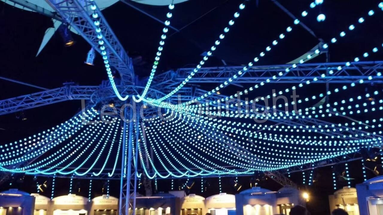 Event Wedding Lighting DMX512 RGB 50mm Milky White Acrylic 3D Ball Light String