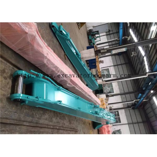 Blue Long Reach Excavator Booms 50 Feet SK250 Kobelco Excavator Attachments