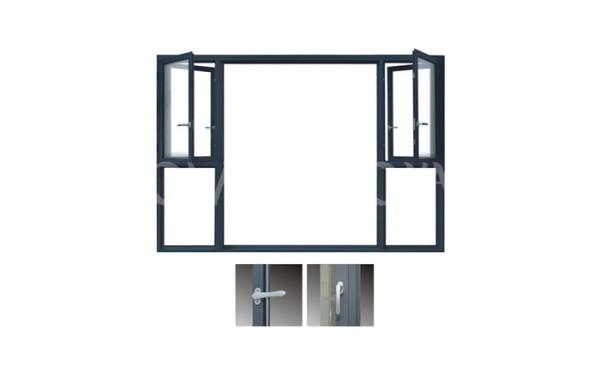 Wood Grain 0.76 PVB Aluminum Casement Windows Double Glazed