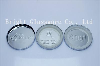 custom electroplating silvery metal lids with emboss logo for candle holder
