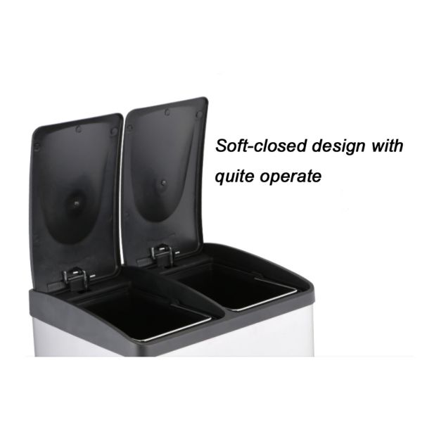 Commercial Dual Compartment Pedal Bin  Trash Bin With Foot Pedal For Kitchen
