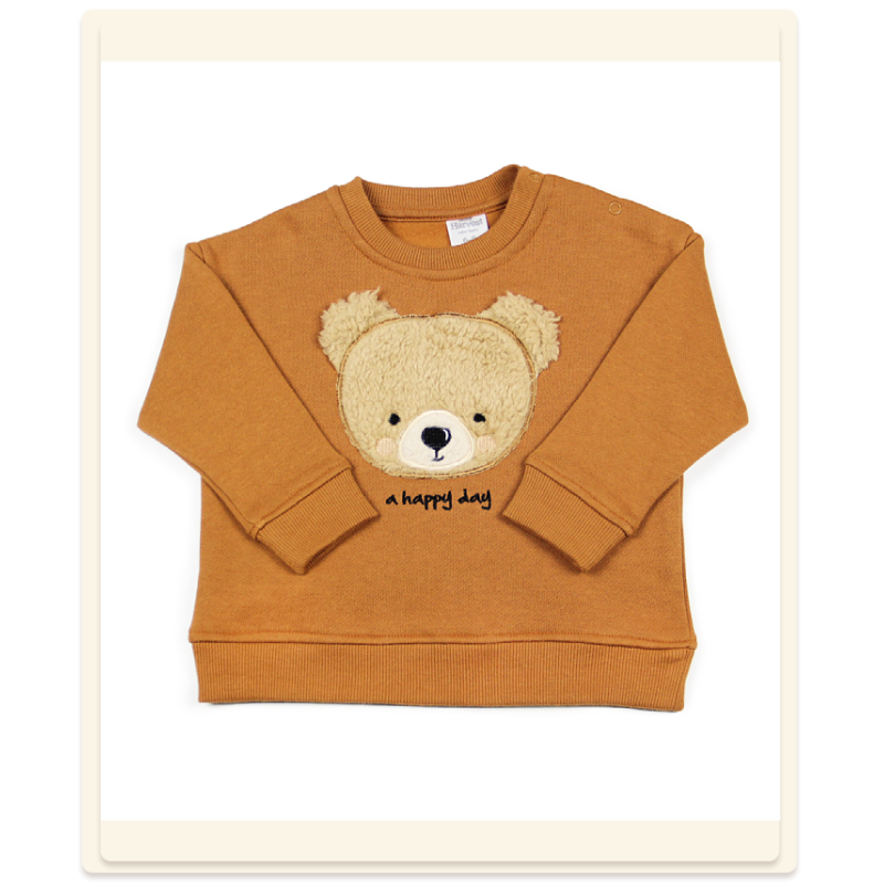 Unisex Soft Autumn Spring Baby Clothing Set with Patch Embroidery Polyester/Cotton Blend