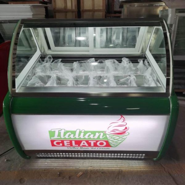 R404a Gelato Display Freezer Popsicle Ice Cream Freezers for Dessert Retail Shop