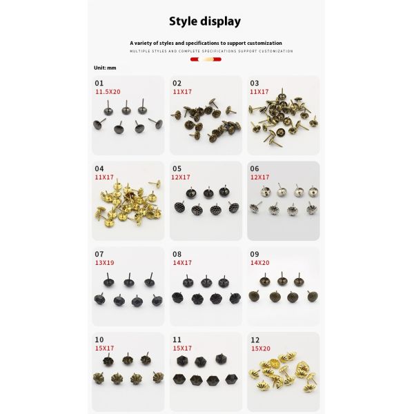 Direct Sale Modern Style Iron Nail Bubble Thick Pattern Decorative Nail Pushpin for Soft Sofa Drum Nail Head